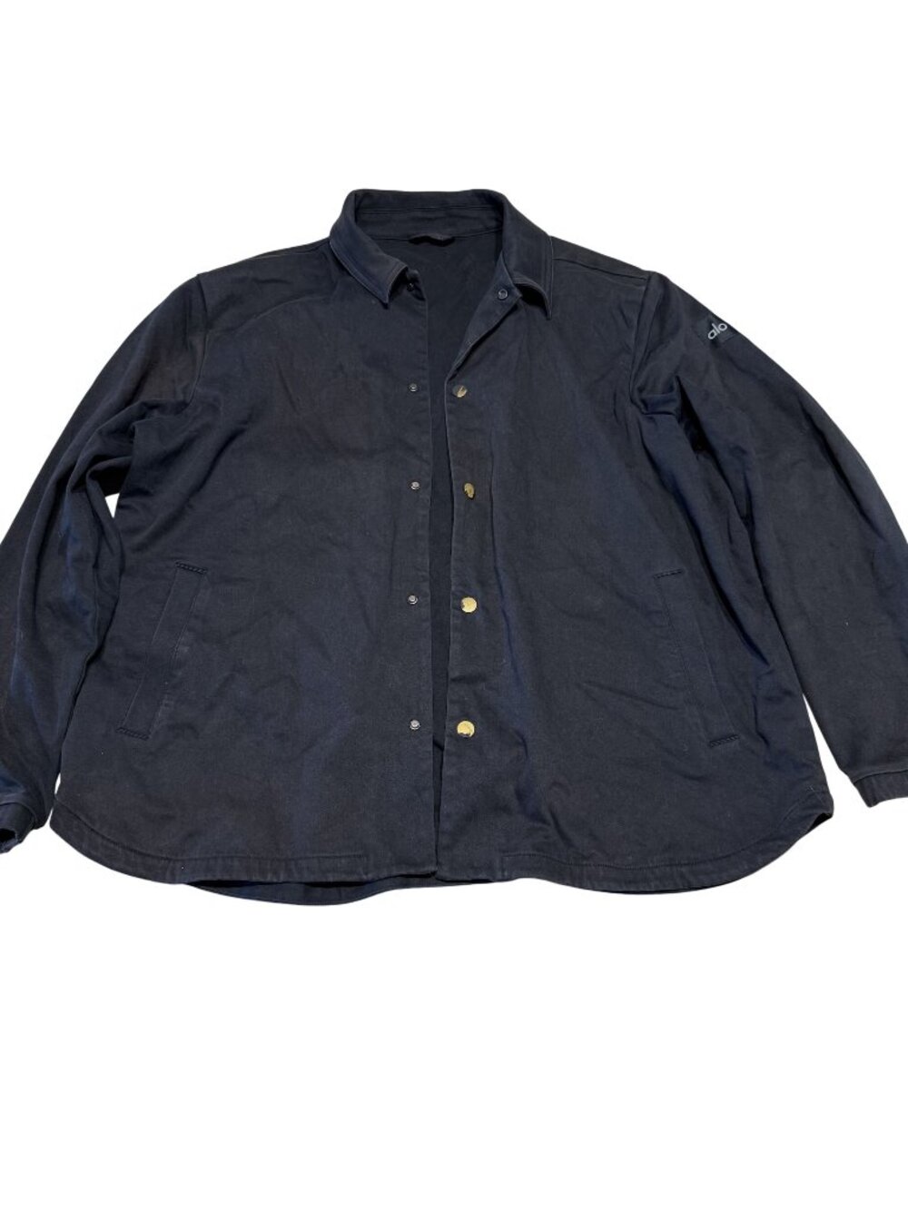 ALO Yoga Edition Suede Navy Blue Button Front Jacket Men's X-Large XL